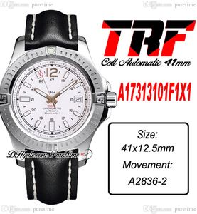 TRF Colt A1731310F1X1 A2836 Automatic Mens Watch 41mm Steel Case White Textured Dial Stick Markers Nylon Leahter Strap Super Edition Puretime B2