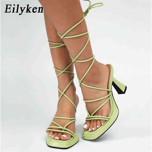 NXY SANDALS Новая летняя узкая узкая группа Open Toe Women Street Strie Style Angle Crace-Up Gladiator Ladies Dres