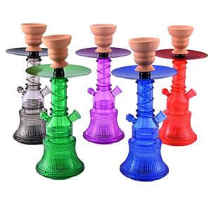 En yeni nargile shisha bong seti sigara içme su borusu kase Arap kök araçları tek hortum 5 renk hortum kabak elmas 3 stilleri seçin