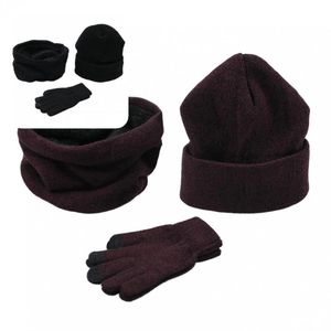 Beanie Handschuhe Und Schal Set großhandel-Schals Set Cosy Cold Resistant Beanie Cap Schalhandhandschuhe Kit Waschbares Anwendungen