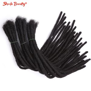 Afro Kinky Bulk Natural Human Hair Dreadlocks Braids Crochet Braiding Extensions Handmade Soft Faux Locs for Women Black 220409