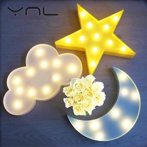 Nattljus 3d LED Light Flamingo Star Cloud Julgran Dekorera skrivbordslampor Sovrum Vardagsrum för heminredning Lighting Kit Present