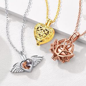 Rectangle/Tree of Life/Round/Heart Pendant Keepsake Urn Necklaces with Picture Photo or Text Engraved Cremation Jewelry