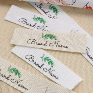 15x60mm Twill Labels,for Clothes,Personalizada ,brand Name,sewing Accessories,plant Leaves Labels
