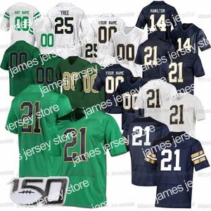 James Custom mężczyźni kobiety młodzieżowa koszulka piłkarska Notre Dame Kyle Hamilton drżeć Michael Mayer TaRiq Bracy Joe Montana Jerome Bettis Tate Brown