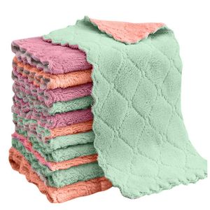 Toalhas de pano de cozinha Toalhas de prato premium panos de pratos de veludo de coral super absorventes phjk2206 lavável óleo semestick phjk2206