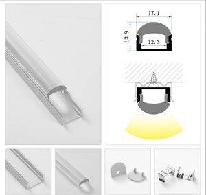 Gehäuse für LED-Streifenleuchte, 17 x 7 mm, quadratische PC-Abdeckung mit schlankem Aluminium-Kanalprofil