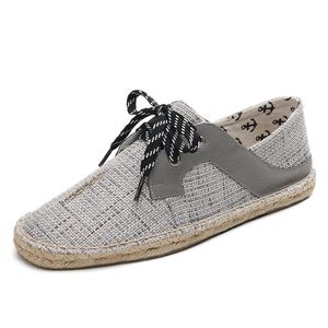 Wholesale canvas shoes for men green resale online - 2022 New canvas shoes breathable straw hemp rope mens womens big size eur fashion Breathable comfortable black white green Casual three
