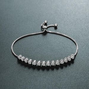 Marke Ankunft Herz Form Zirkonia CZ Kristall Pflastern Einstellung Einstellbare Armbänder Für Frauen Mädchen Schmuck Link Kette