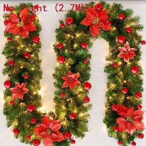 Christmas Garland Branch Garland Decoration Outdoor Staircase Decorations 2.7m No LED Lights 201027