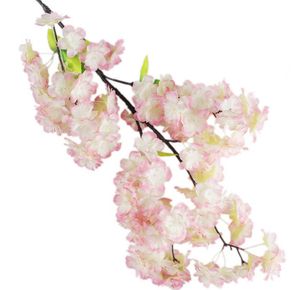 2021 50p Fake Cherry Blossom Flower Branch Begonia Sakura Tree Haste Para Evento Flores Decorativas Artificiais de Casamento Deco Deco