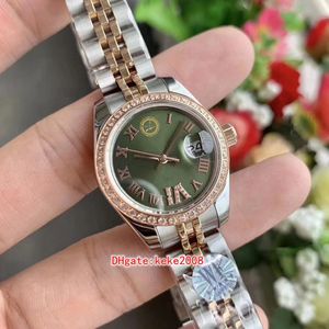 7 stil perfekt kvalitet klocka damer 28mm 279135 279175 President Roman Diamond Dial Border Cal.2671 Movement Automatic Mechanical Women's Mrs Watches armbandsur