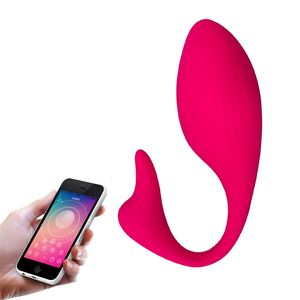 Vibratore Giocattolo del sesso Massaggiatore USB compatibile con Bluetooth Massaggio vaginale vibrante Punto G App Uovo Giocattoli di controllo remoto senza fili intelligenti DLUM