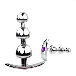 Tappo anale inossidabile a forma di ancoraggio inossidabile tappo di culo in cristallo gioiello metallo perline per perle di dilatazione di dilata del dildo g punto prostata massaggiatore di bellezza