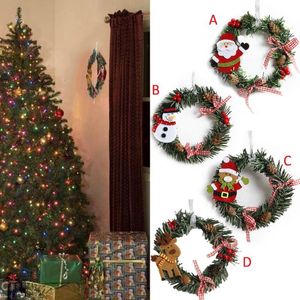 Christmas Decorations Wreath Wood Decor For Home Santa Snowman Grand Tree Gift Xmas Ornament Pendant NavidadChristmas