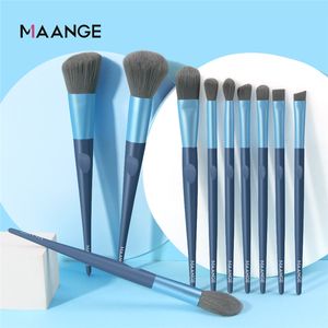 Maange 10 PCS Makeup Brushes Set Cosmetics Eye Shadow Brush Blush Lous Powder Brush Make Up Tools