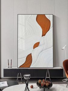 White Orange Modern Abstract Oil Målning 100% Handmålad mode Ny design Canvas Art Home Wall Decor Bilder för vardagsrum A 22069