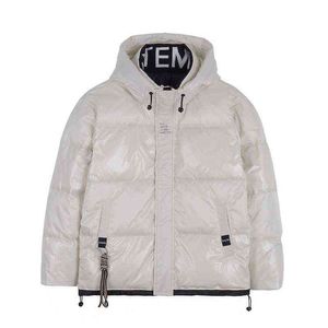 2021 Winter Pu White Duck Down Chleba Męska płaszcz ciepły wysokiej jakości kurtka dla mężczyzn płaszcza T220802