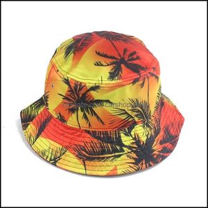 Beanie/Skl Caps Шляпы шляпы шарфы перчатки модные аксессуары 2021 Панама Шляпа лето коксовый кокосовый дерево бабочка для цветочного отпечатка рыбаки