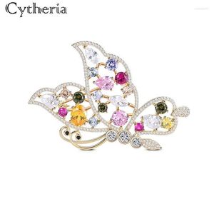 Spille spille stile vintage spilla a farfalla pin colorato strass di cristallo austriaco zircone di alta qualità Seau22