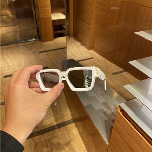 Millionaires-Sonnenbrille für Herren, goldfarben, weiß, verspiegelte Gläser, modische quadratische Sonnenbrille, UV-Brille