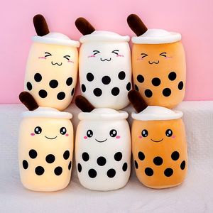 Keepsakes Cute Cartoon Plush Toys Bubble Tea Cup Shaped Pillow Soft Back Cushion Creative Funny Boba Pearl Milk Pillows For Kids Birthday Christmas Gifts 826 E3