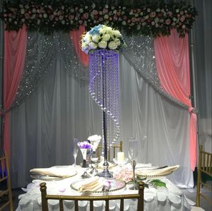 110 cm höga bröllopsdekorationer akrylkristall mittpunkt bord blommor stativ walkway evenemang party t stativ dekor sxjul7