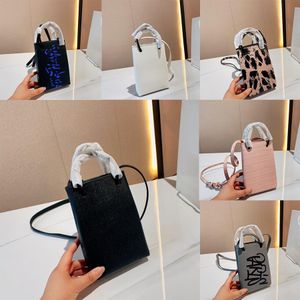 Mini shoppingväska Krokodilpräglat läder Telefonhållarväska Squared Tote Crossbody Canvas Designer Balenciagas handväska Tunna runda handtag Axel Totebag