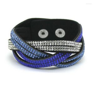 Bracelets de charme PC/lote 2022 Jóias de moda de chegada 6 camadas de pulseira de pulseira com cristal de strass para women1625CHARM Kent22