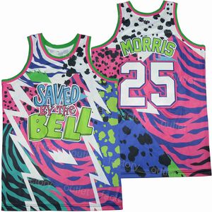 TV Movie Saved by the Bell 25 Morris Basketball Jersey College HipHop Embroidery Team Color Camo Hip Hop For Sport Fans University Breathable All Stitched Uniform