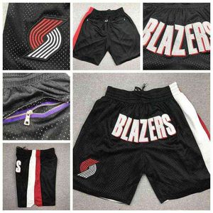 Men Portland's Trail's Blazers's just don Basketball Shorts Exquisite embroidered fabric pocket pants