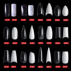 500st 120st Fake Nail Long S Short Tips Ballerina Stiletto Coffin Square Manicure Art 220716