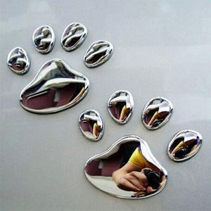 Creative 3D Animal Paw Foot Pattern Sticker Car Window Bumper DIY Accessories Lovely Home Decoration Decal 220727