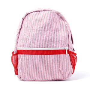 Vermelho Grandes Sacos de Escola de Seersucker 25 Pçs GA Armazém de Algodão Listras Clássico Mochila Macio Menina Personalizado Mochilas Menino Domil106031