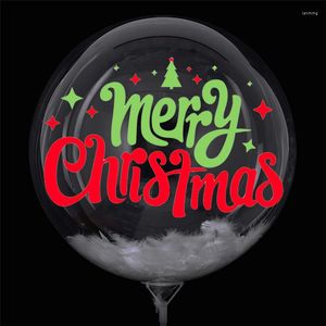 Party Decoration Merry Christmas Bubble Ballon Sticker DIY Transparent Bobo Balloons Decor Happy Year Balloon StickerParty