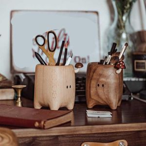 Keuken opslag organisatie houten pen houder eetstokje tafelgerei box study room cadeau persoonlijkheid ontwerp desktop decoratie