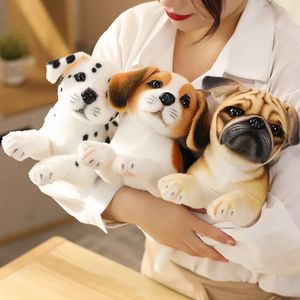 32 cm simuleringshund plysch leksak fylld livliknande husky shiba inu dalmatian mops hund valp docka hem dekor födelsedag present la435