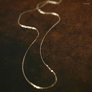 Kedjor 18 tum S925 Sterling Silver Simple ClaVicle Chain Necklace For Women Fashion Korean Style Jewelry Girl Giftchains