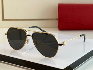 Nieuwe zwarte ontwerper vintage zonnebrillen voor mannen hete c Decoratie ovale vorm gezicht dubbele brug première van unisex rijdige bril 18k gouden metalen frame brillen lunettes