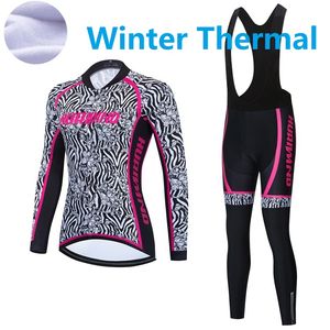 2024 Pro Women Winter Cycling Jersey Set Long Sleeve Mountain Bike Cycling Clothing Breattable Mtb Bicycle Clothes Wear Suit B6