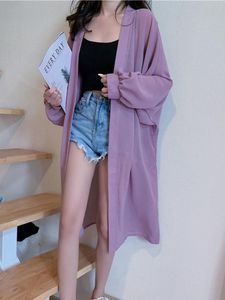 Kvinnors blusar skjortor kvinnor sommar täcker strand kimono cardigan blus lång skjorta svart vit camisa feminina tunika ytterklädervinnor