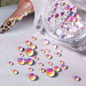 Cukierki Kolory Mieszane Rozmiar Miłość Serce Design 3D Nail Art Dekoracji Szklane Kryształowe Koraliki AB Dżetów DIY Flatback Akrylowe Kamienie Y220408