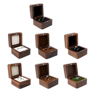 Wholesale wooden shape box for sale - Group buy Jewelry Pouches Bags Multifunctional Small Box Square Shape Organizer Mini Wooden Ring Soft Interior Holder For Proposal Wedding