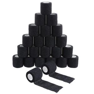 Black Tattoo Grip Bandage Cover Wraps Tapes Nonwoven Breathable Self Adhesive Finger Wrist Protection Tattoo Accessories303j