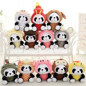 Sevimli Peluş Oyuncak Oniki Zodyak Hayvan Panda Bebek Çocuklar Doğum Gift Plaw Makine Bebek Toptan