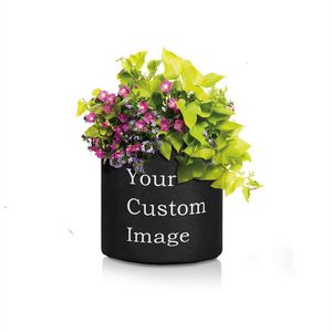 Bolsa de plantación de tela de fieltro gruesa de 450g para cultivo de plantas personalizadas tela transpirable duradera DIY tu jardín para flores de frutas vegetales 220707