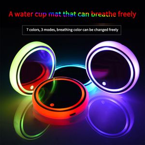 Other Home & Garden Colorful Universal LED Coaster Car Cup Holder RGB Light Mat Anti-Slip Pad Drink Coaster Interior Decoration Car Accessories