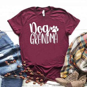 Köpek Büyükanne Baskı Kadınlar Pamuklu Gündelik Komik Tişört Lady Girl En İyi Tee Hipster Damla Gemi Na-322