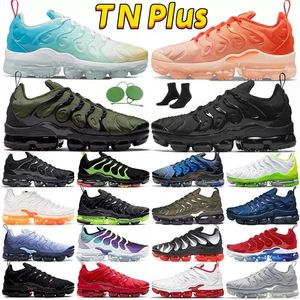 2024 2022 TN Plus Running Shoes Preto Atlanta Cereja Preto Royal Digital Camo Hyper Blue Branqueado Bumblebee Ativo Fuchsia Homens Mulheres Menta Laranja Branco Respirável S1