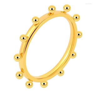 Ringos de cluster mini -bolas da moda tocam cor de ouro em aço inoxidável fêmea de dedo para mulheres jóias de moda wynn22
